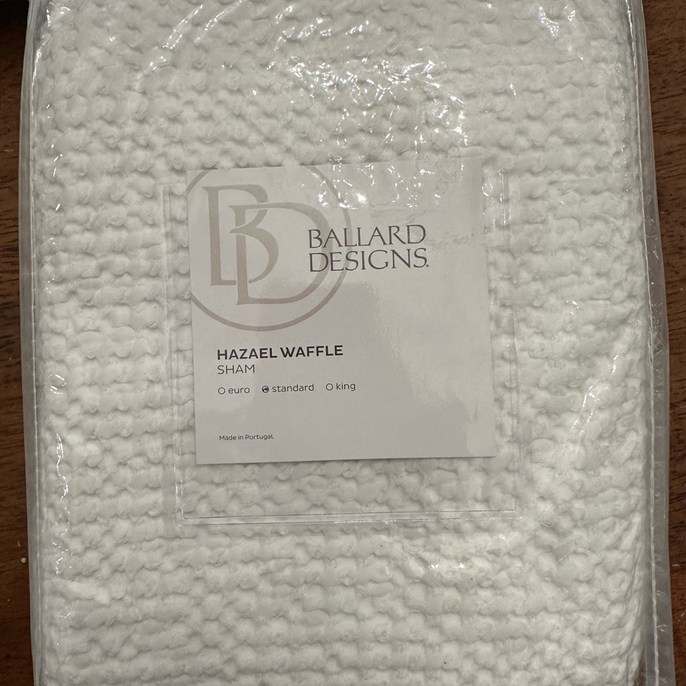 (2) Ballard Design Hazel Waffle Standard Shams